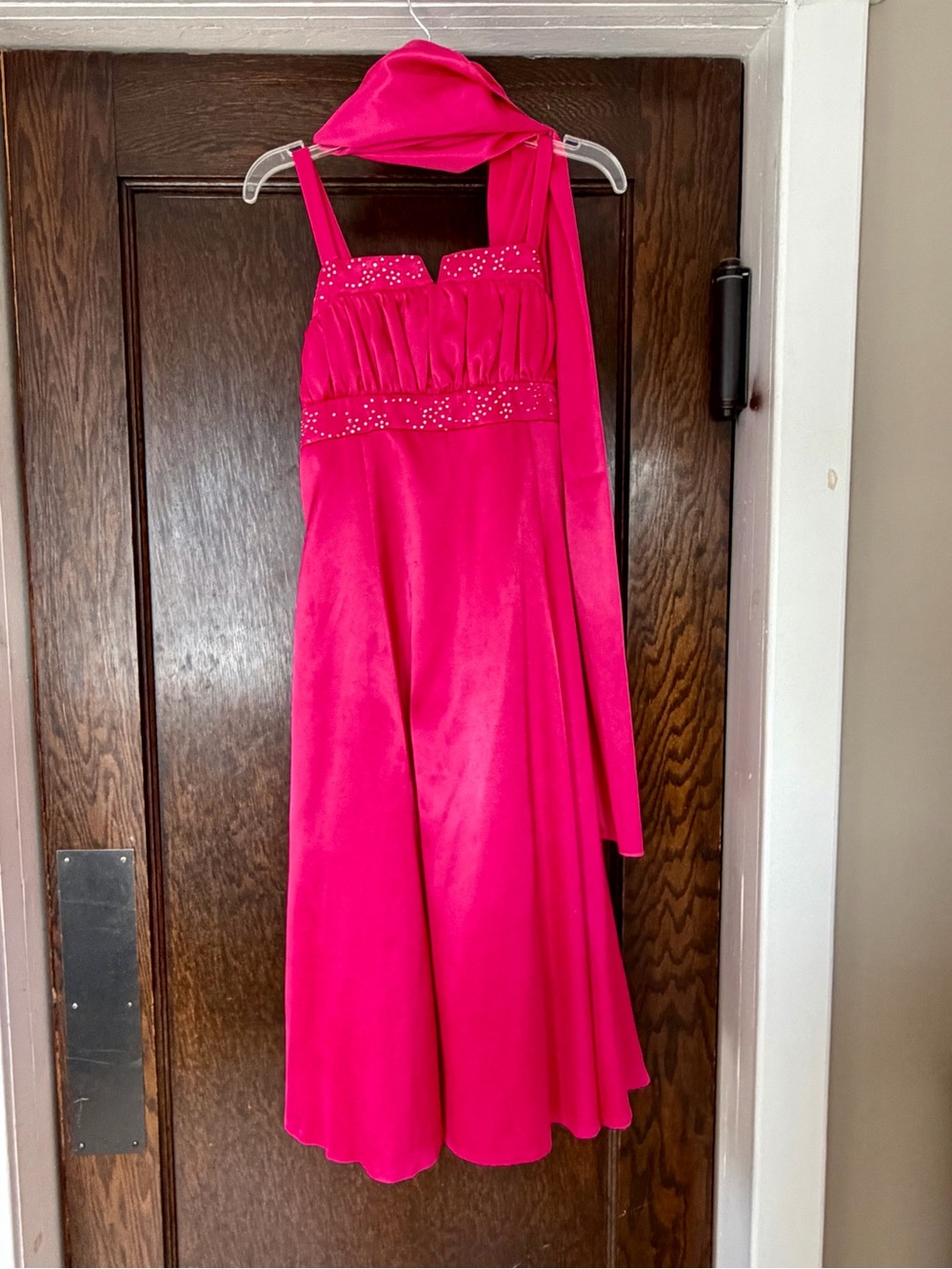 Girls' Hot Pink Formal Dress with Matching Shawl